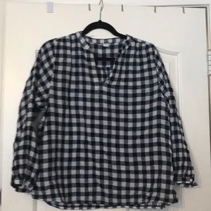 Blue & white gingham blouse